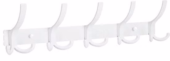 Appendiabiti a 1 ripiano con 15 ganci, supporto da parete per camera da letto, bagno, cucina; appendiabiti per giacche, cappotti, borse, cappelli e sciarpe (bianco)