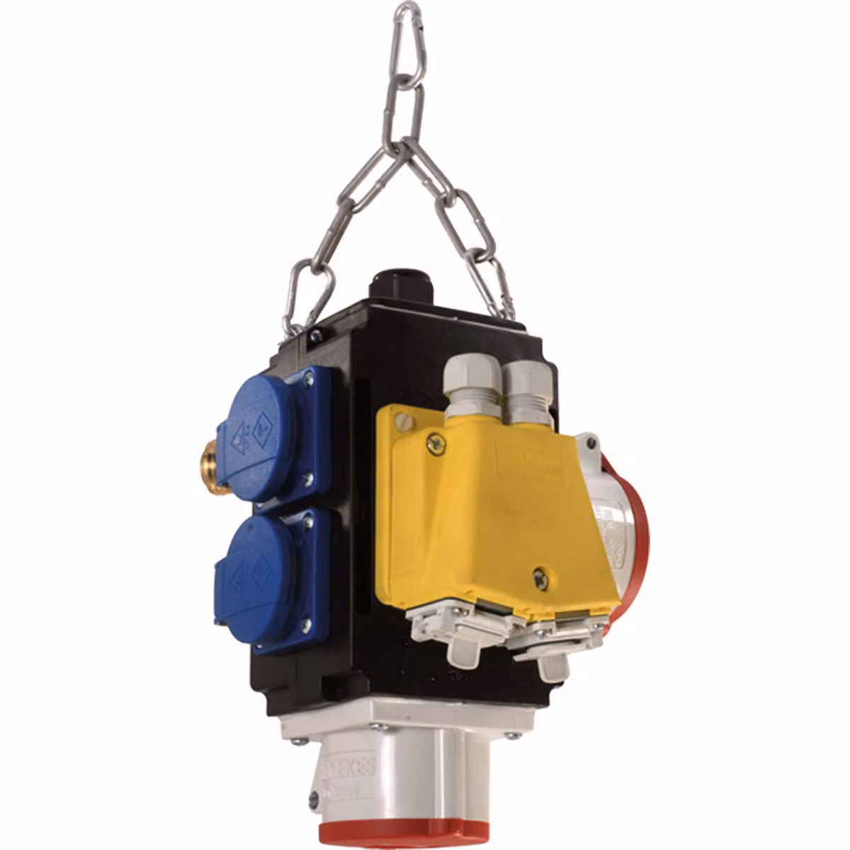BACHMANN ENERGIEWÜRFEL 2x CEE7/3 2x CEE, IP44 Aria compressa 1/2" 1 ingresso 2 uscite