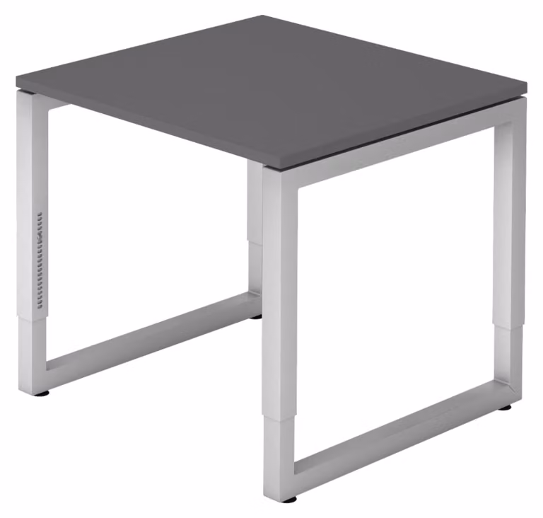 bümö Scrivania Serie-R - Struttura: argento, dimensioni: 80 x 80 cm, decorazione: grafite