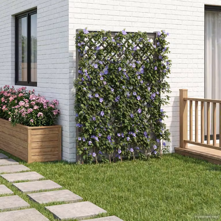 Supporto per piante rampicanti vidaXL Trellis in plastica grigio, H: 165 cm, L: 99 cm, P: 6 cm