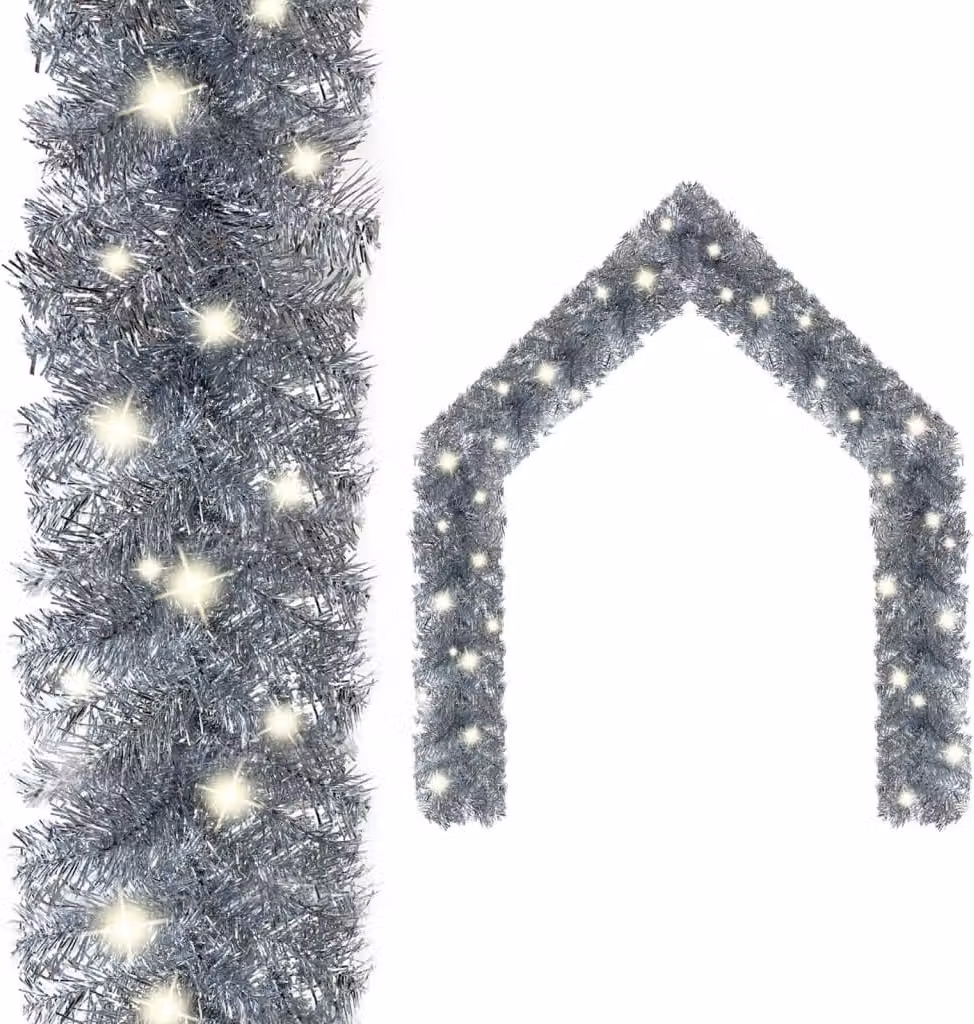The Living Store Ghirlanda natalizia con LED 20 m argento