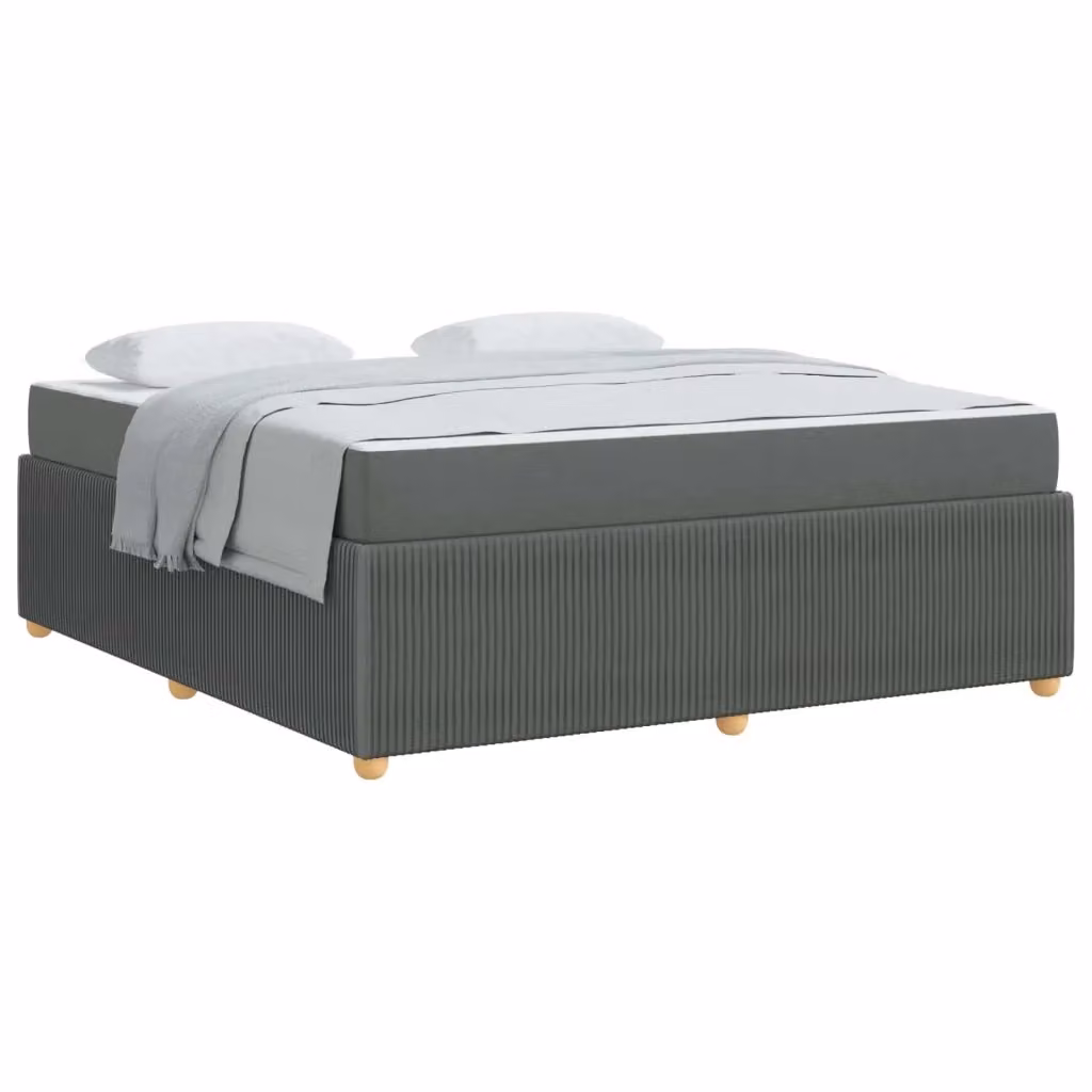 Struttura del letto imbottita vidaXL in tessuto grigio con design minimalista L/P: 180 x 200 cm – 2