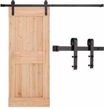 Kit Ferramenta per Porta Scorrevole da Fienile VEVOR in Acciaio Nero con Binario e Rullo a Forma J, Capacità 200 kg