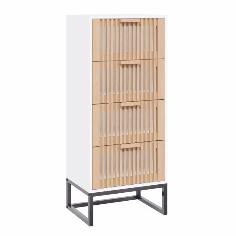 Credenza bianca 40x30x95 cm in materiale ligneo