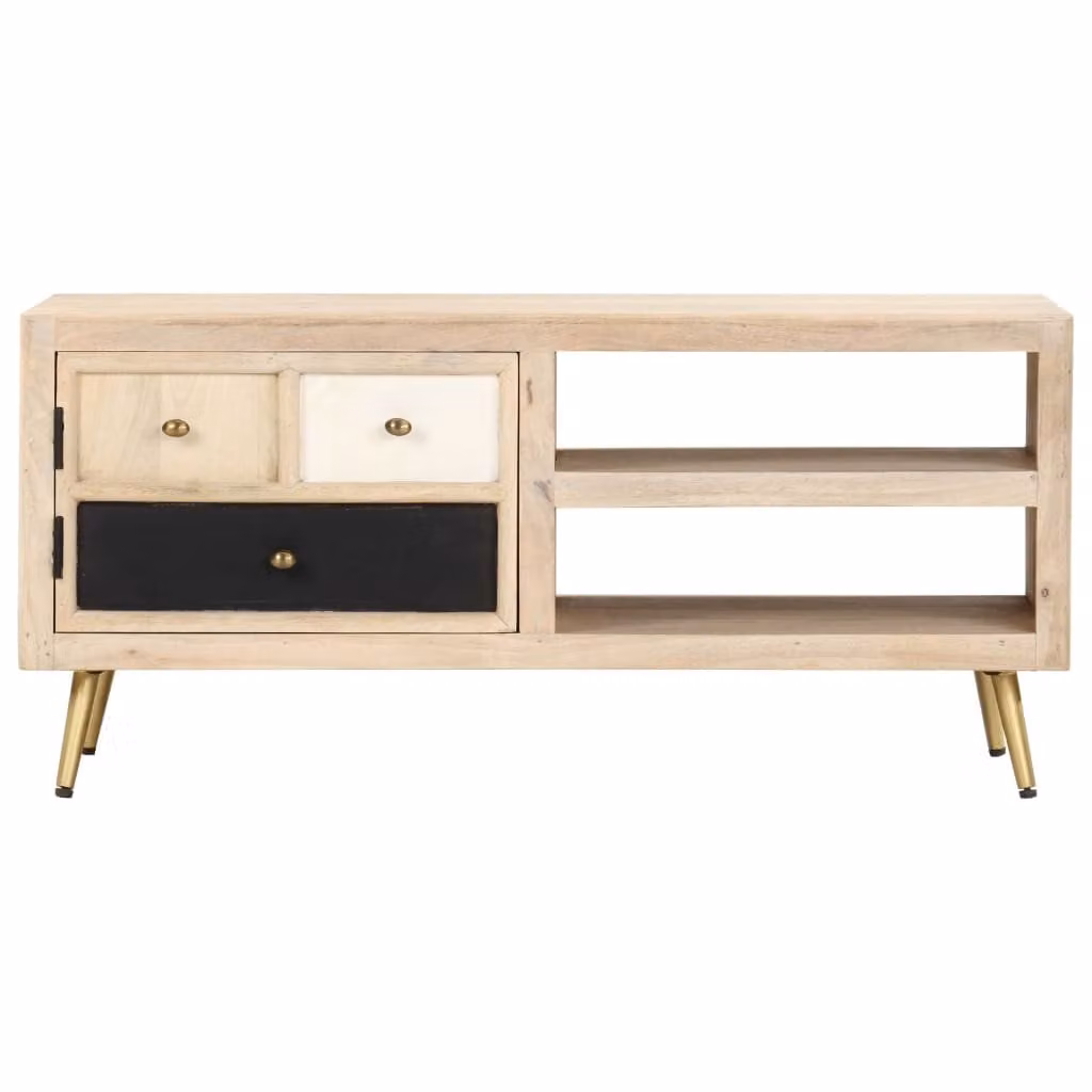 Tavolino da Salotto 90x45x40 cm in Legno Massello di Mango