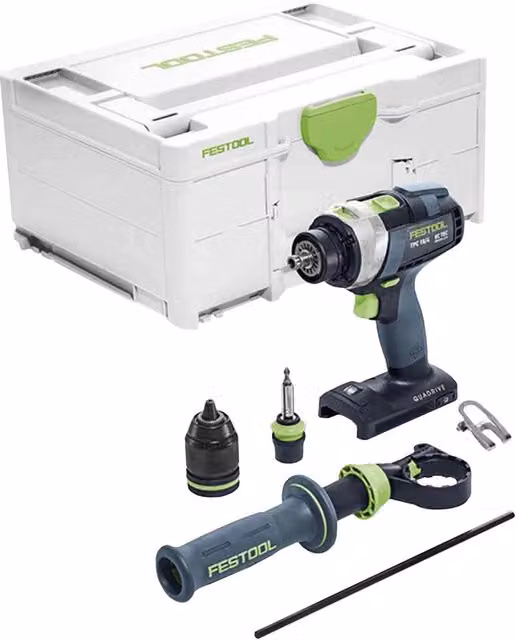 Trapano a percussione Festool QUADRIVE TPC 18/4 I-Basic grigio (Solo corpo + Systainer SYS3 M 187)