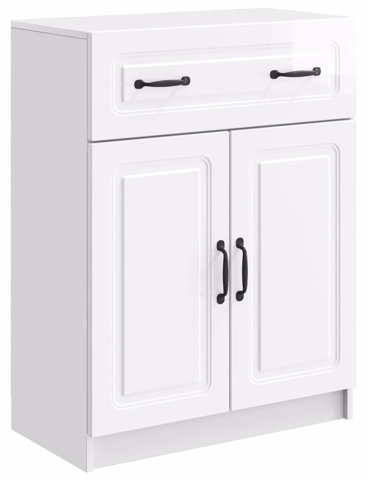 Credenza Bianco Lucido 66 x 34,5 x 87 cm Legno ingegnerizzato