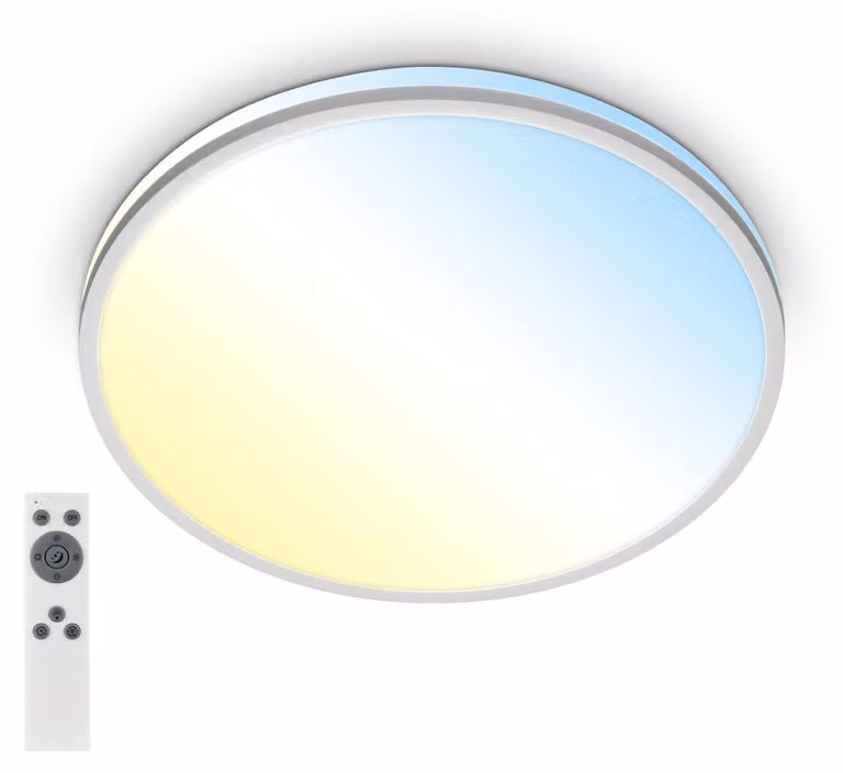 Briloner Pulup, lampada da soffitto a LED, dimmerabile, telecomando, cromo opaco