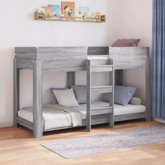 Letto a Castello per Bambini Grigio Sonoma 75 x 190 cm 3410544