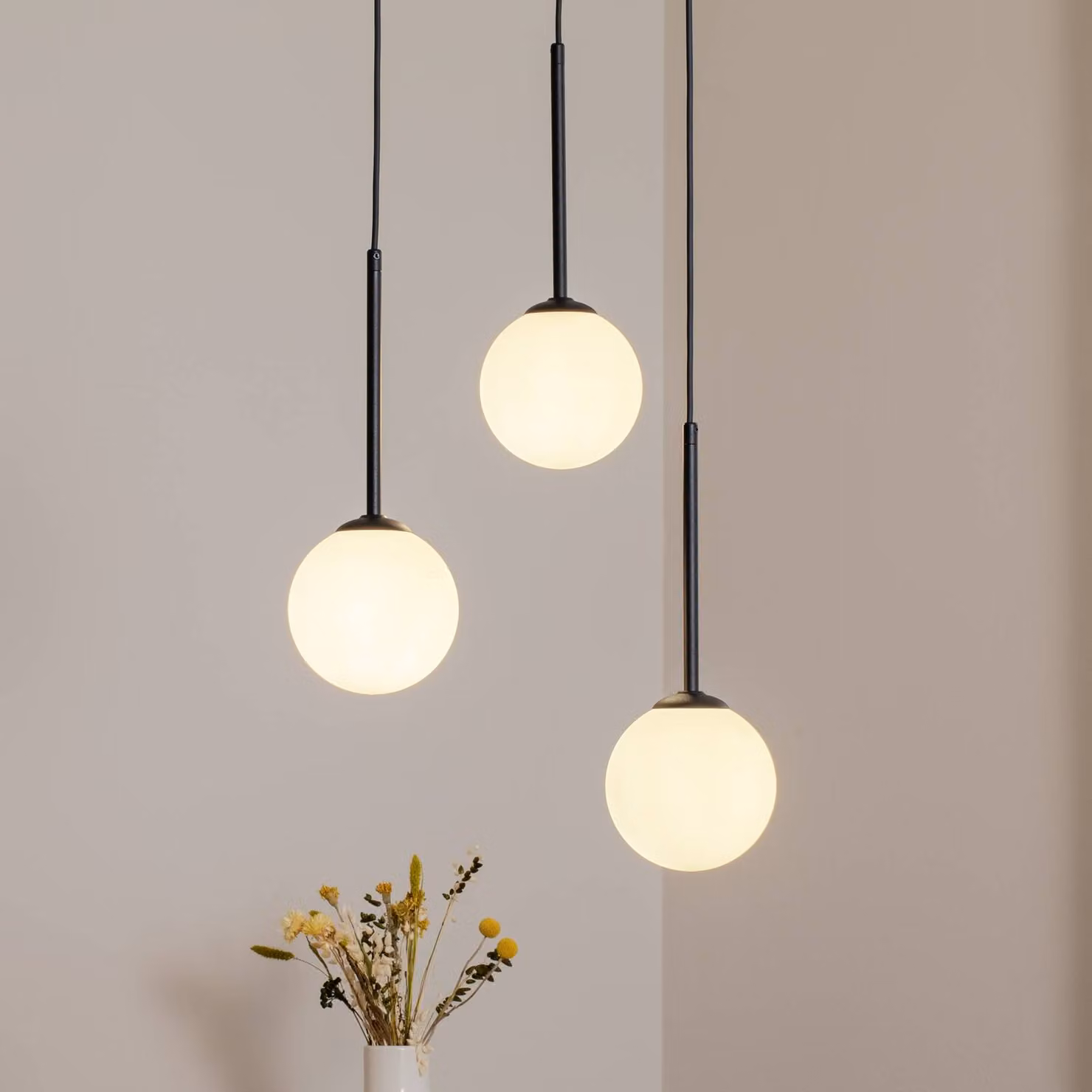 Lampada a sospensione in vetro Joel ALDEX, dimmerabile, Nero, Soggiorno / Sala da pranzo, Metallo, Lampada a sospensione