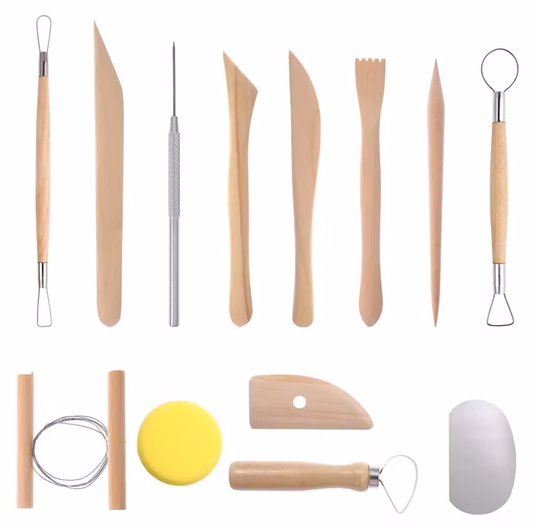 Set di 13 utensili in legno e Vetroceramica per modellismo