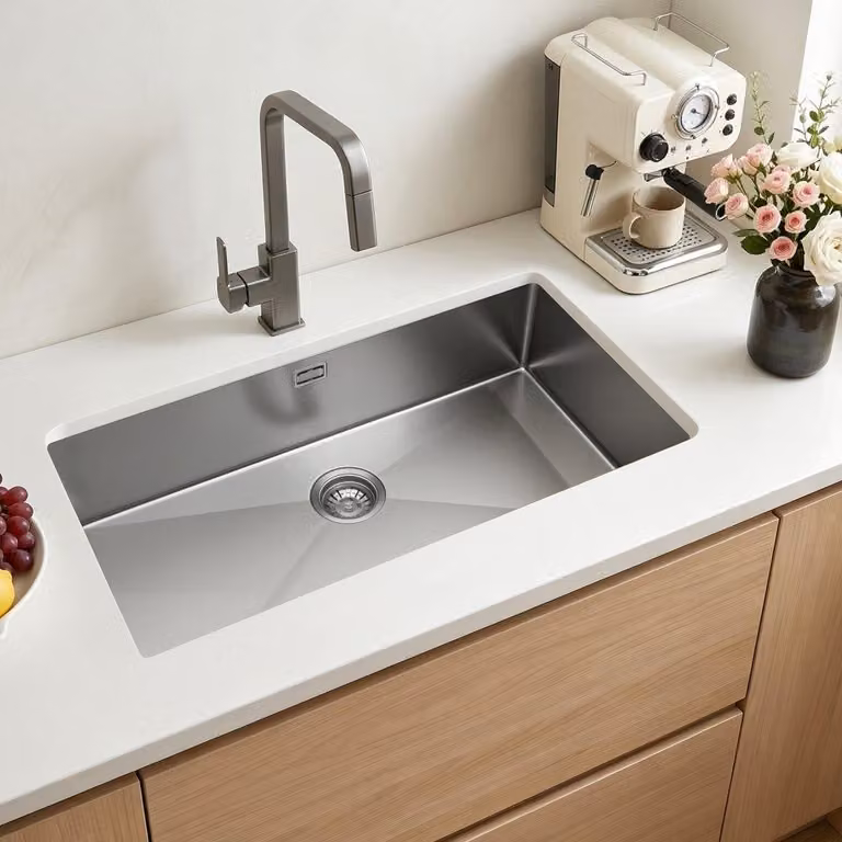 Lavello da cucina da incasso - 85 x 45 x 19 cm - Acciaio inossidabile