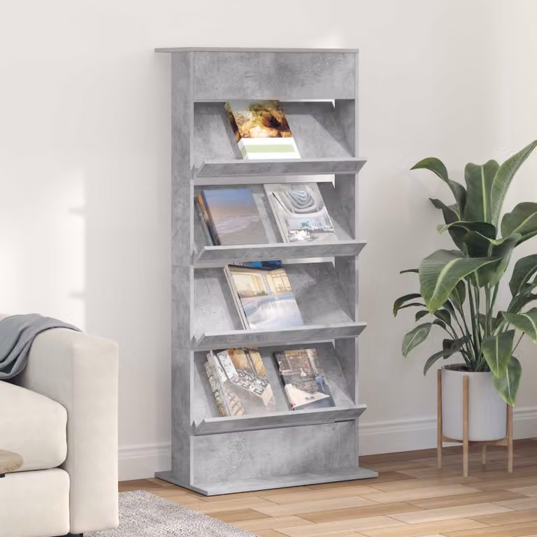 Scaffale per riviste vidaXL moderno in MDF Grigio, L 70 cm x P 41 cm x H 156 cm