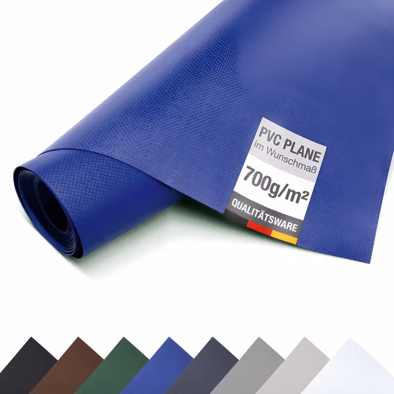 Telone PVC per camion 700 g/m² al metro Telone Premium Bache opaco (blu, 2,5 m x 4 m)
