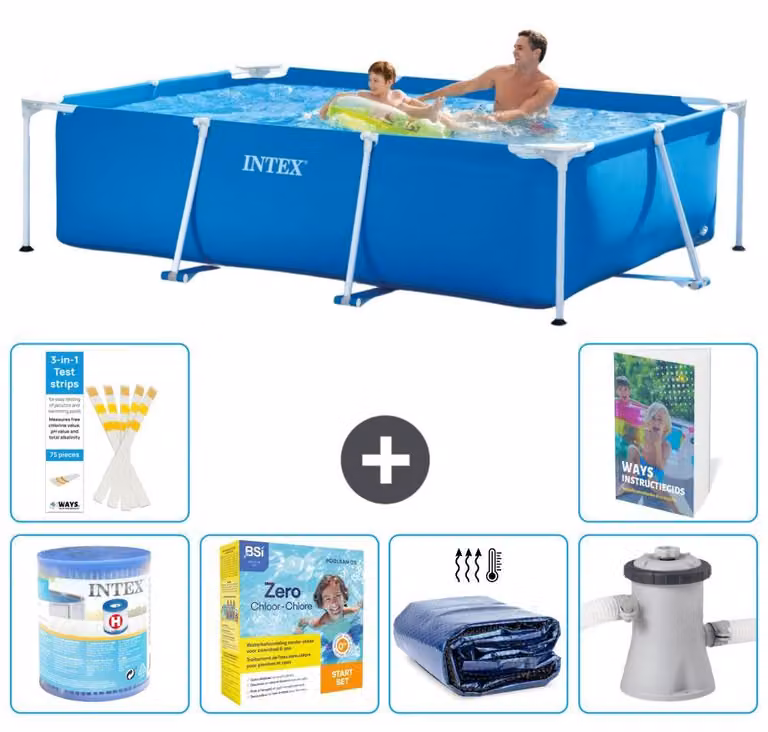 Piscina fuori terra rettangolare - 260x160x65 cm - 5 pezzi, modello S50