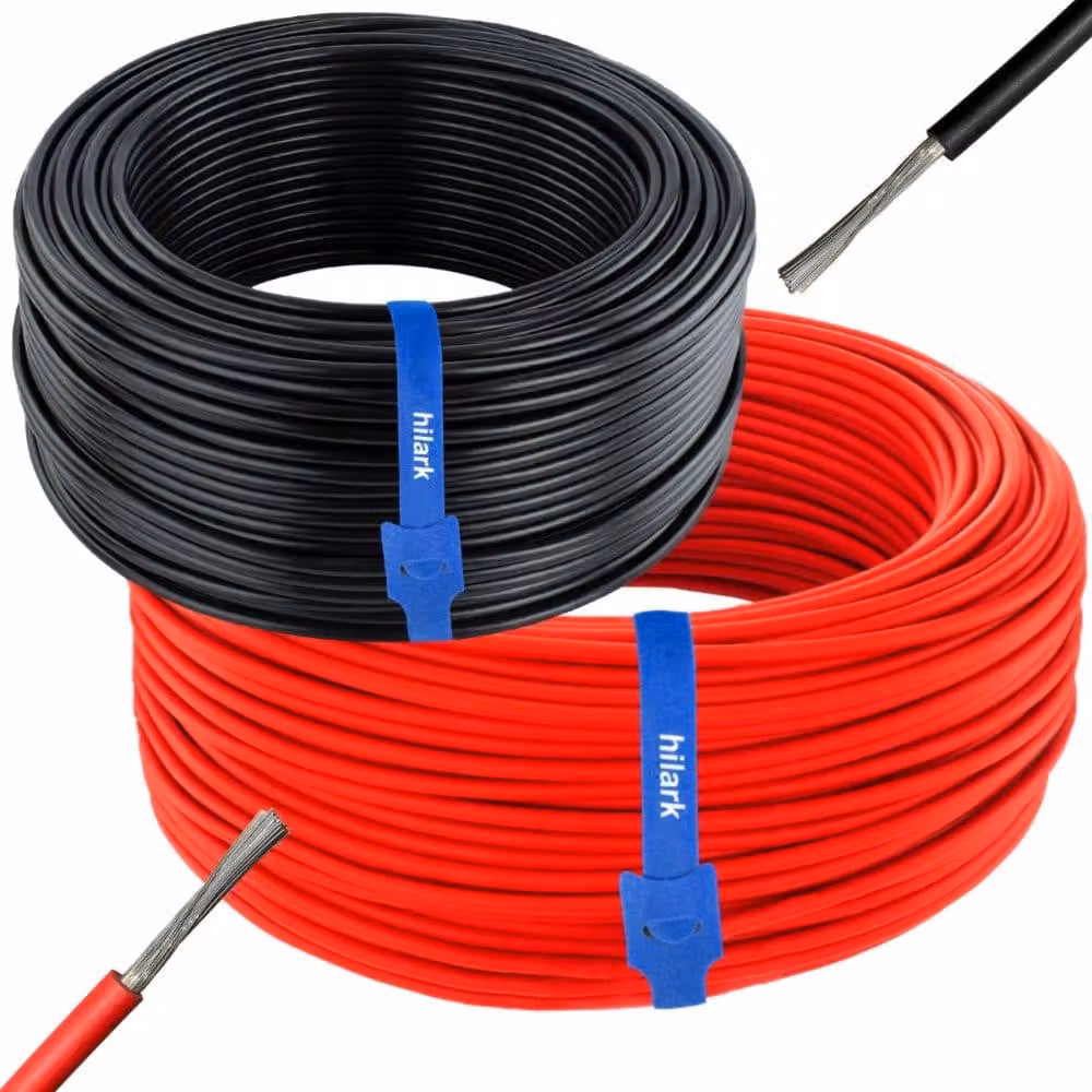Set di cavi solari, colore rosso 20 metri + nero 20 metri, sezione 1x6mm2