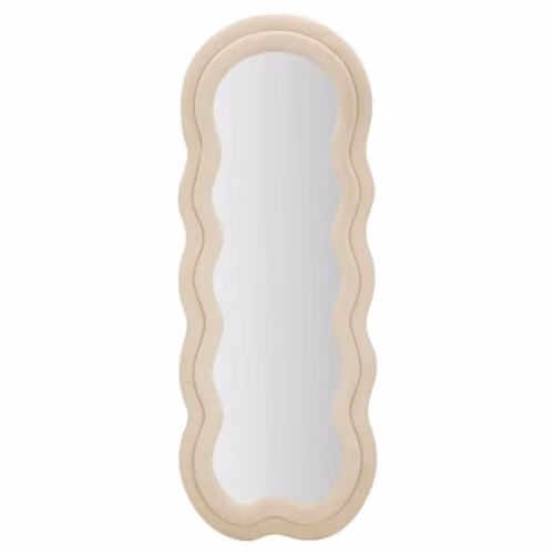 Specchiere SPECCHIO DA MURO MIKI VELLUTO CREMA CM 60X4X160 Mauro Ferretti