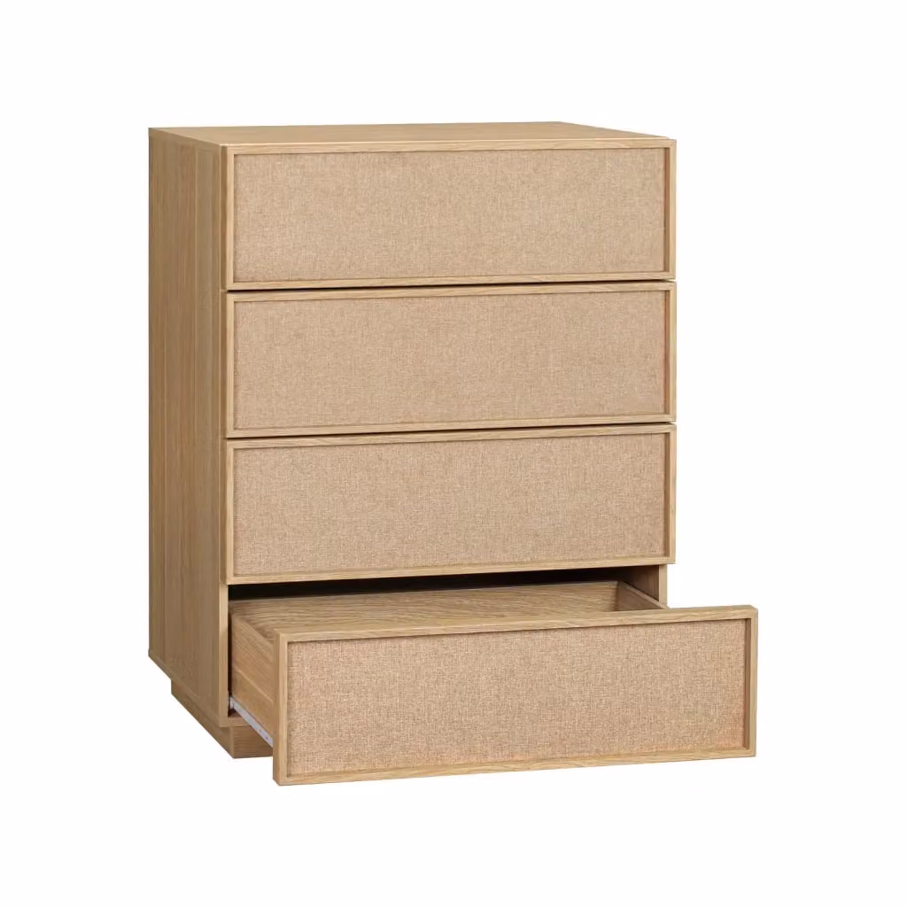 Cassettiera moderna SWEEEK in legno e plastica, marrone e beige – 2