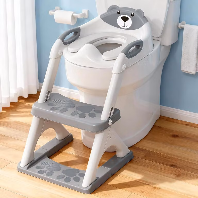 Riduttore per WC, modello 2-in-1 per bambini, con base antiscivolo e sistema di stabilizzazione, ideale per i viaggi