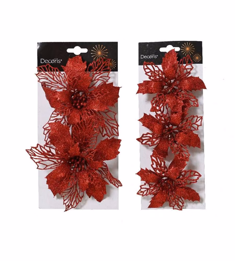 Decoris Clip Stella di Natale Oro Decorativa - Misure Assortite