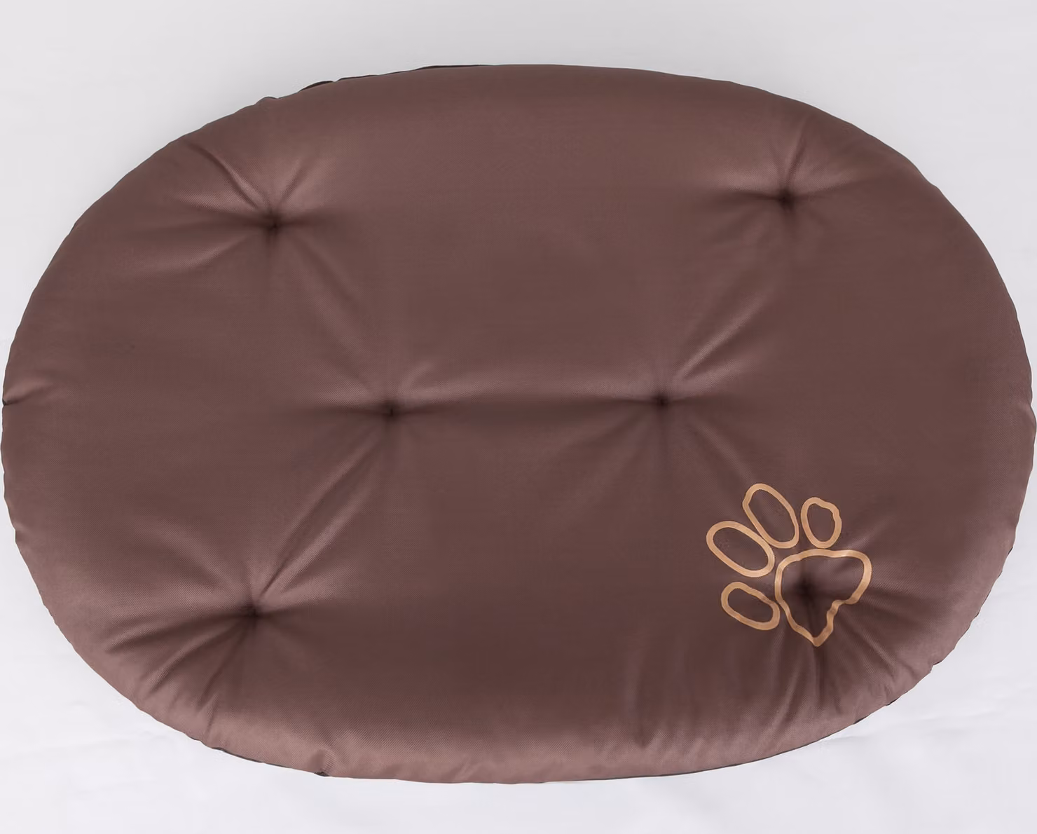 Cuscino ovale per cani R5 - 65×51 cm, facile da pulire e resistente, OEKO-TEX, per cani di taglia media | Marrone