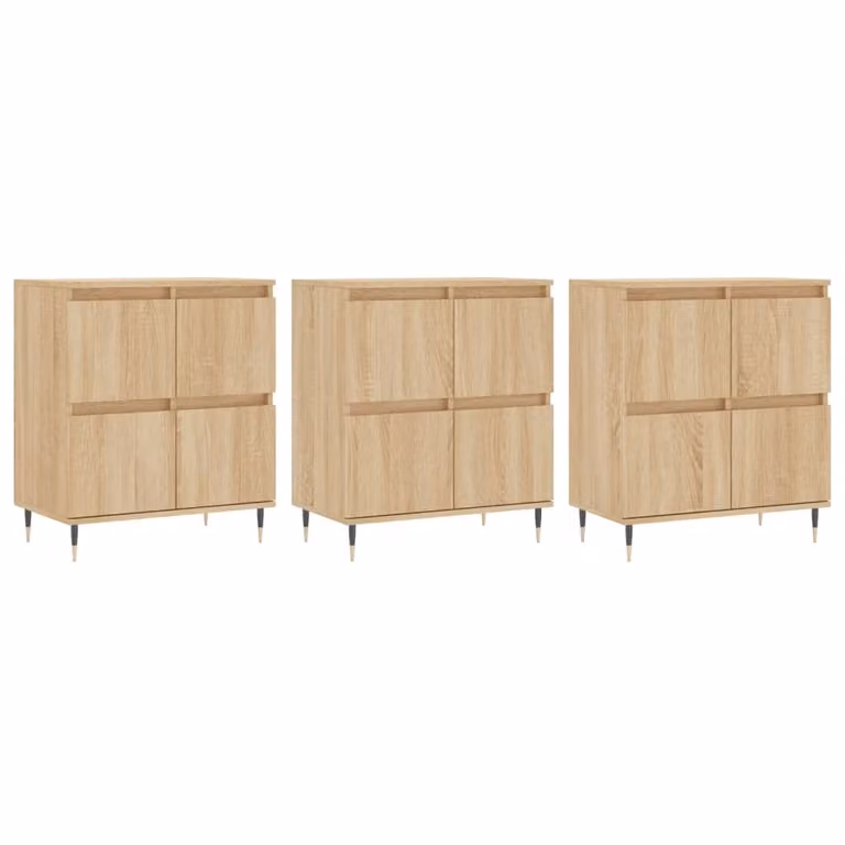 Credenze 3 pz Rovere Sonoma in Legno Multistrato
