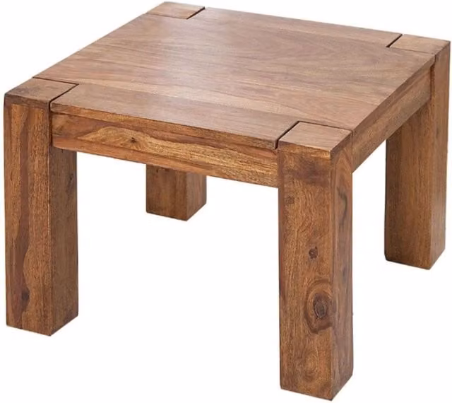 Tavolino basso ORBO Meublorama quadrato in legno di sheesham marrone L: 60 cm, P: 40 cm, H: 40 cm