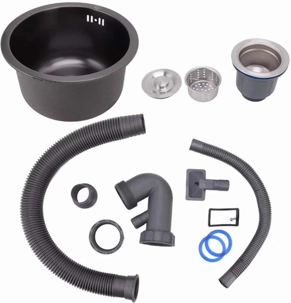 Acciaio inossidabile - Elevata capacità - Accessori per scarico - 29,8 cm / 11,73 pollici - Profondità 16,5 cm - Lavello