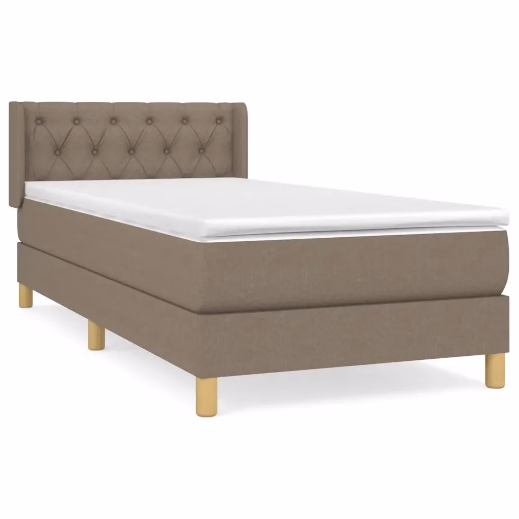 vidaXL Letto Ibrido con Giroletto a Molle e Materasso in Tessuto, Colore Beige e Bianco, L/P/H: 80 x 200 x 83 cm – 2