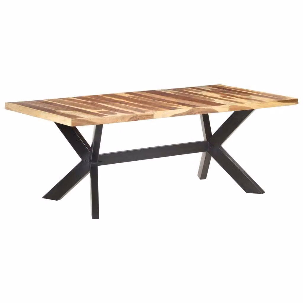 The Living Store Tavolo da pranzo 200x100x75 cm in legno massiccio color miele