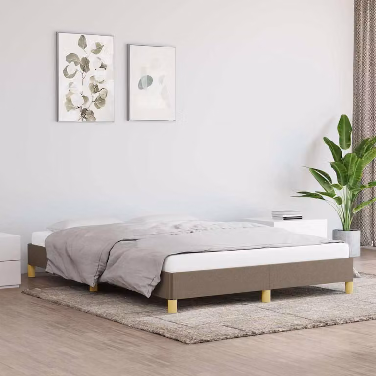 Giroletto vidaXL senza materasso in tessuto tortora L/P/H: 140 x 190 x 25 cm
