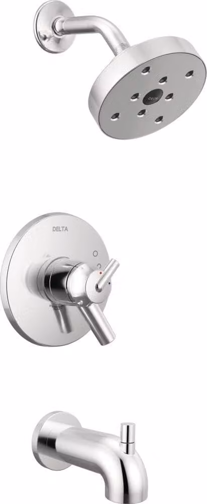 Miscelatore monocomando per lavabo/doccia, finitura cromata, corpo in ottone, portata massima di 2 GPM (galloni per minuto)