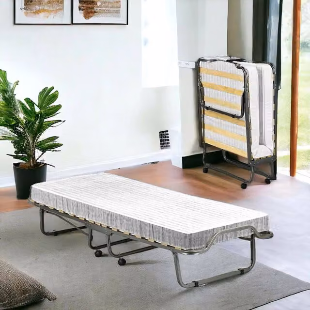 Letto pieghevole con materasso incluso DMORA Brandina Maristella nero L 80 cm x P 190 cm