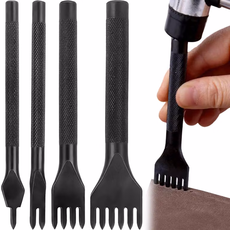 Set di utensili per forare la pelle, composto da 4 pezzi, con punte di diverse dimensioni: 1/2/4/6 mm, diametro 4 mm