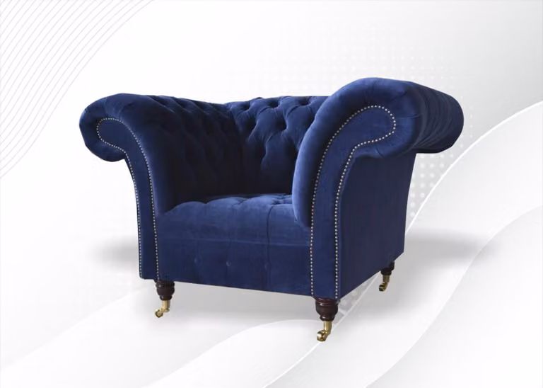 Lounge Club Sessel Couch Polster Couch 1 Sitzer Chesterfield Möbel Sofa Samt