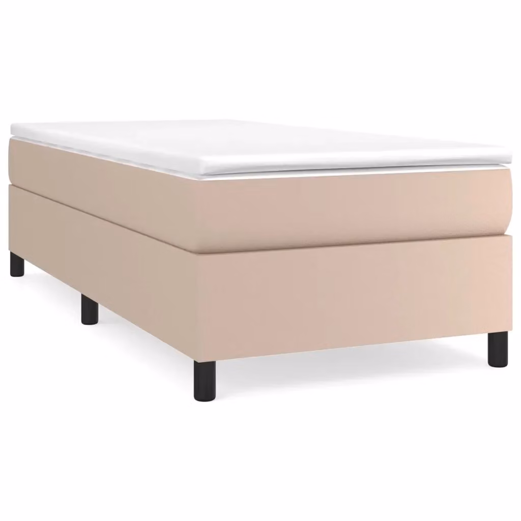 Letto a molle con materasso vidaXL in similpelle beige e bianco L/P/H: 200 x 80 x 35 cm – 2