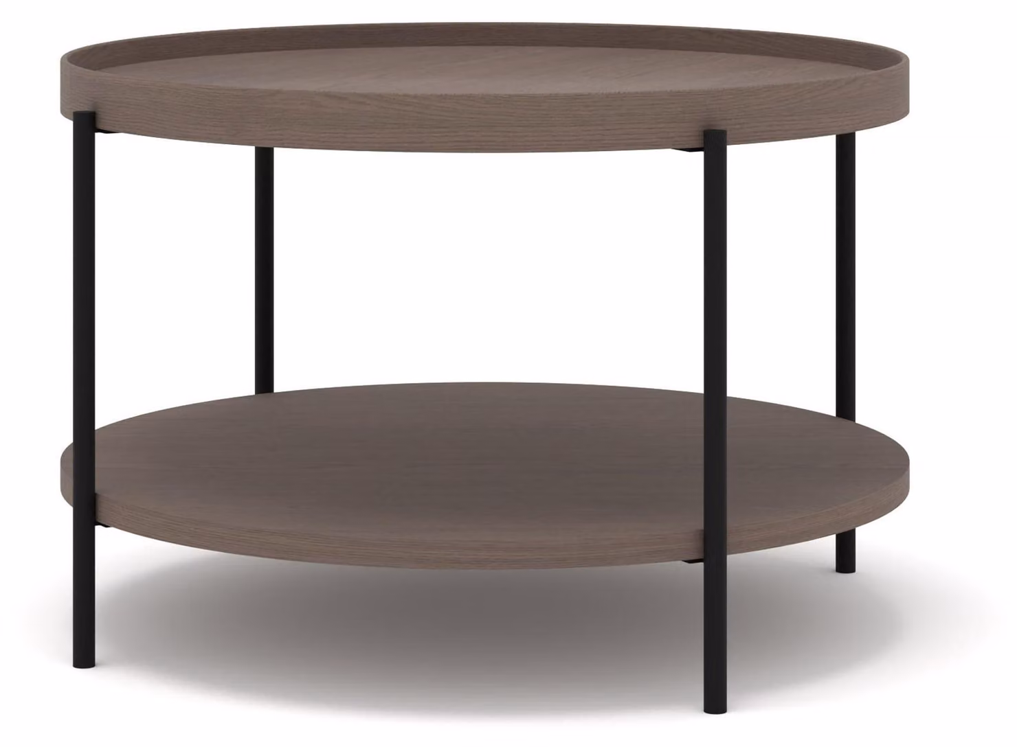 Tavolino FURNLUX Puffin grigio marrone e nero 84 cm / Colore principale: marrone / Dimensioni: 84 x 54 x 84 cm