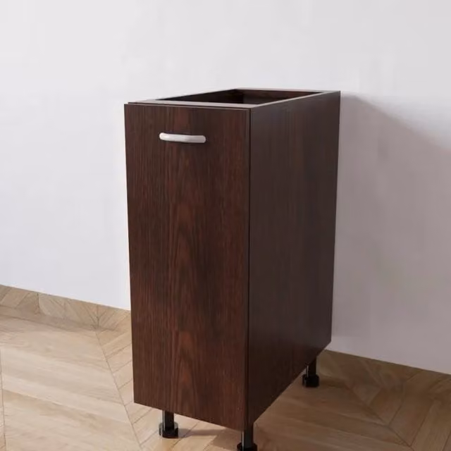Base cucina Calandrelli con 1 anta, colore marrone wengè, L: 30 cm, P: 55,5 cm, H: 72 cm