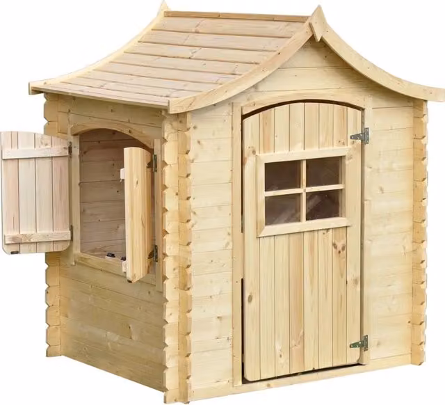 Casetta legno per bambini CON PAVIMENTI - L112xL146xA152cm/ 1,1m2 - Timbela M550