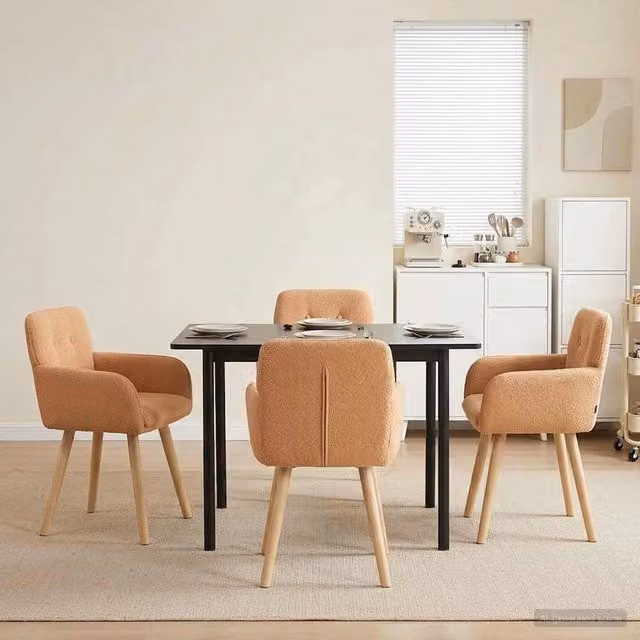 Sedie da pranzo 4 pz Bouclé Beige 59 x 56,5 x 85 cm 3428276