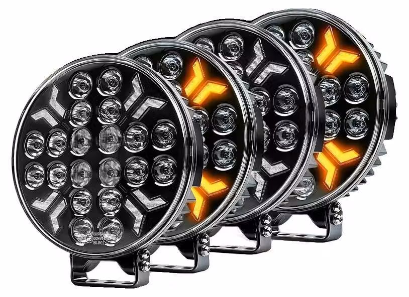 Lampada da lavoro a LED, doppia funzionalità di illuminazione, facile installazione, modello da 7 pollici con luce diurna integrata (DRL)
