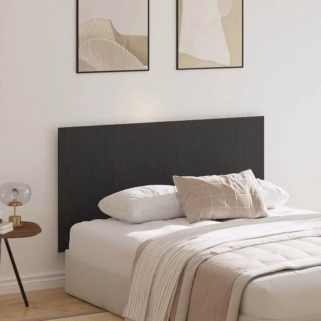 Testiera del letto moderna vidaXL in legno ingegnerizzato nero, L: 160 cm, H: 80 cm, P: 14 cm