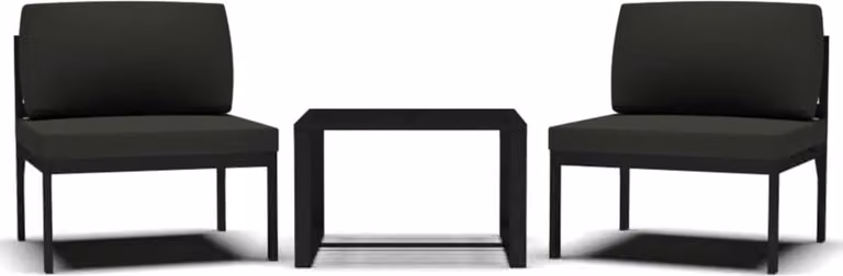 Set Divani da Giardino 3 pz con Cuscini in Alluminio Antracite