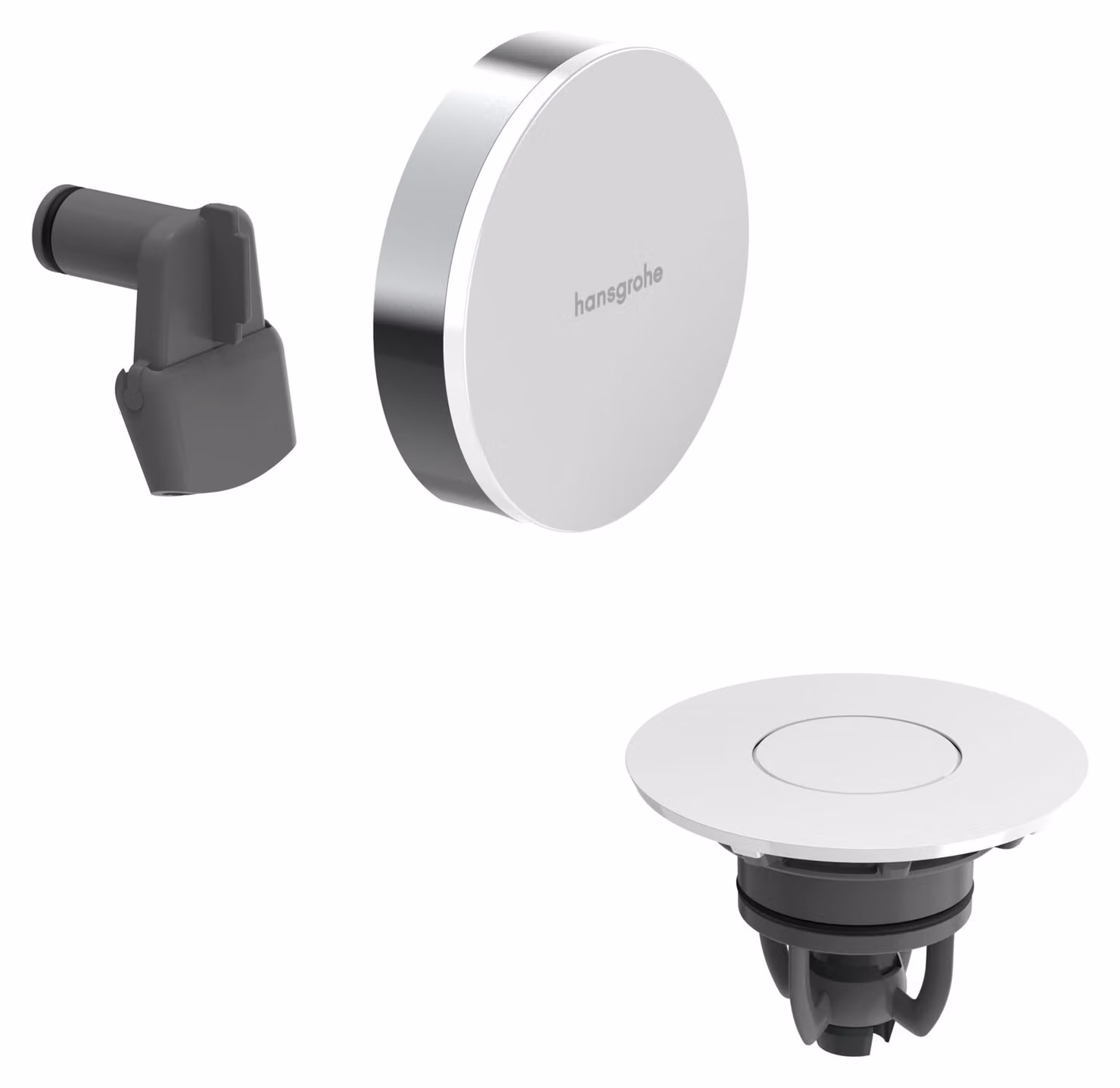 Kit di riempimento e troppo pieno per vasca da bagno, cromato, diametro 52 mm, in plastica