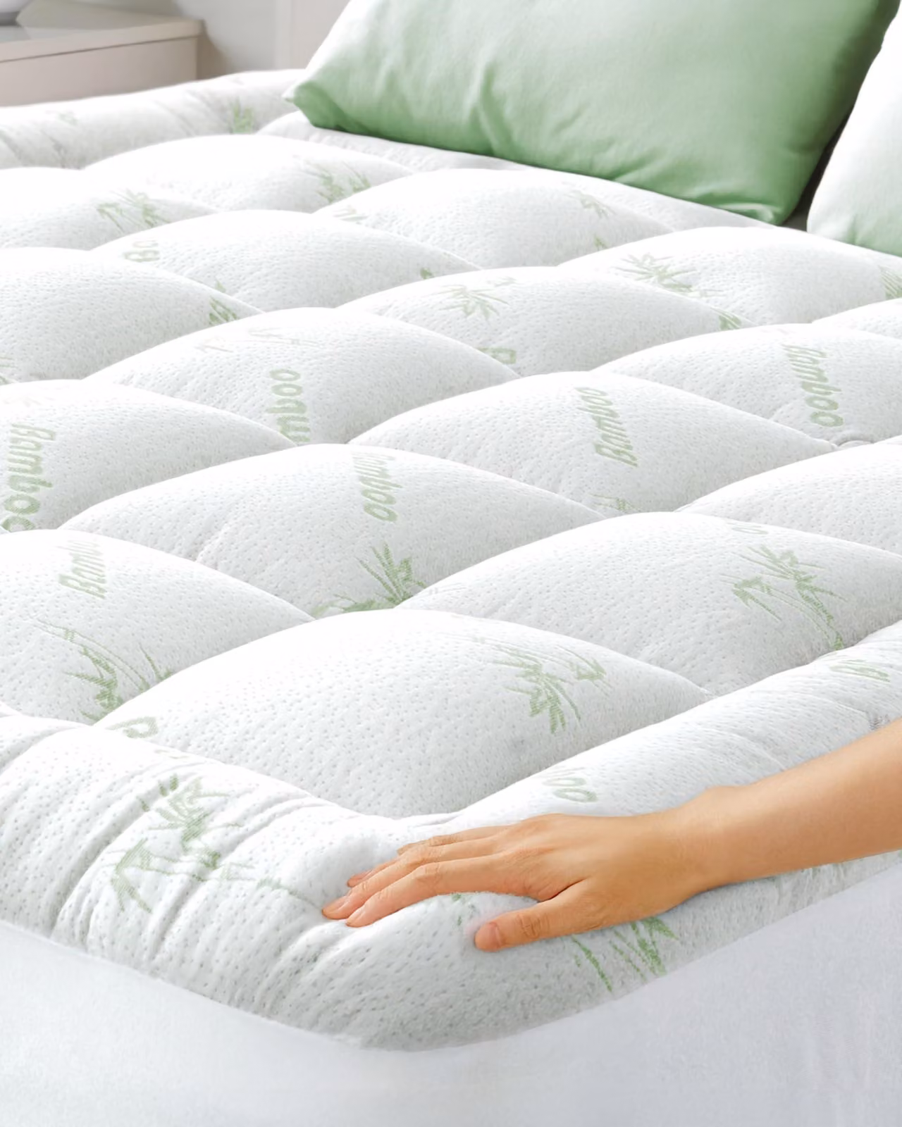 Topper per materasso, dimensioni 160x190 cm, 800 g/m², fibra di bambù, struttura 7D/3D, rapporto 70/30