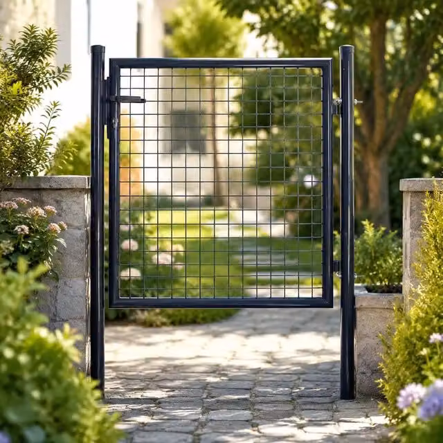 Grid Garden Gate, Galvanized Steel, 100 X 100 Cm, Grey
