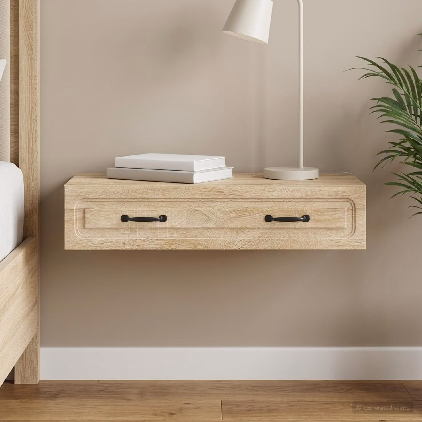 vidaXL Tavolino da Parete Moderno in Rovere, L 87,5 x P 34,5 x H 17 cm