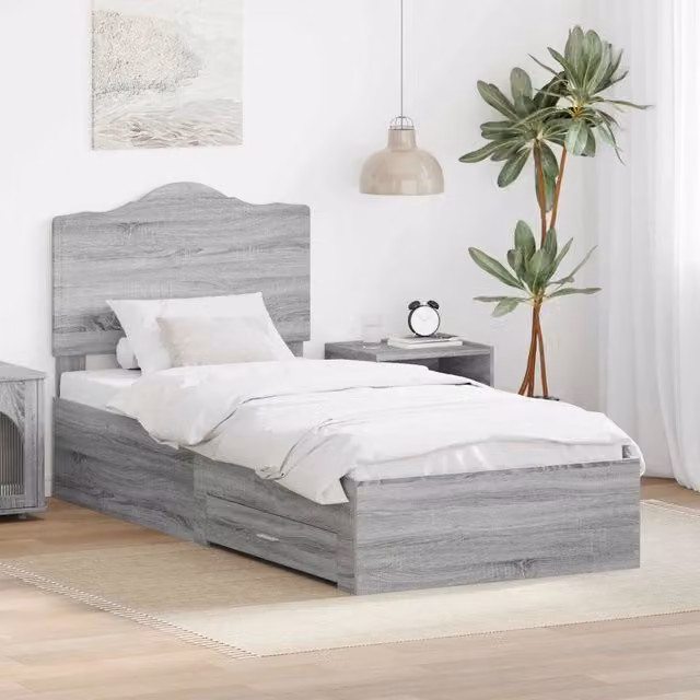 Struttura del letto Sonoma grigio 90 x 200 cm 3413653
