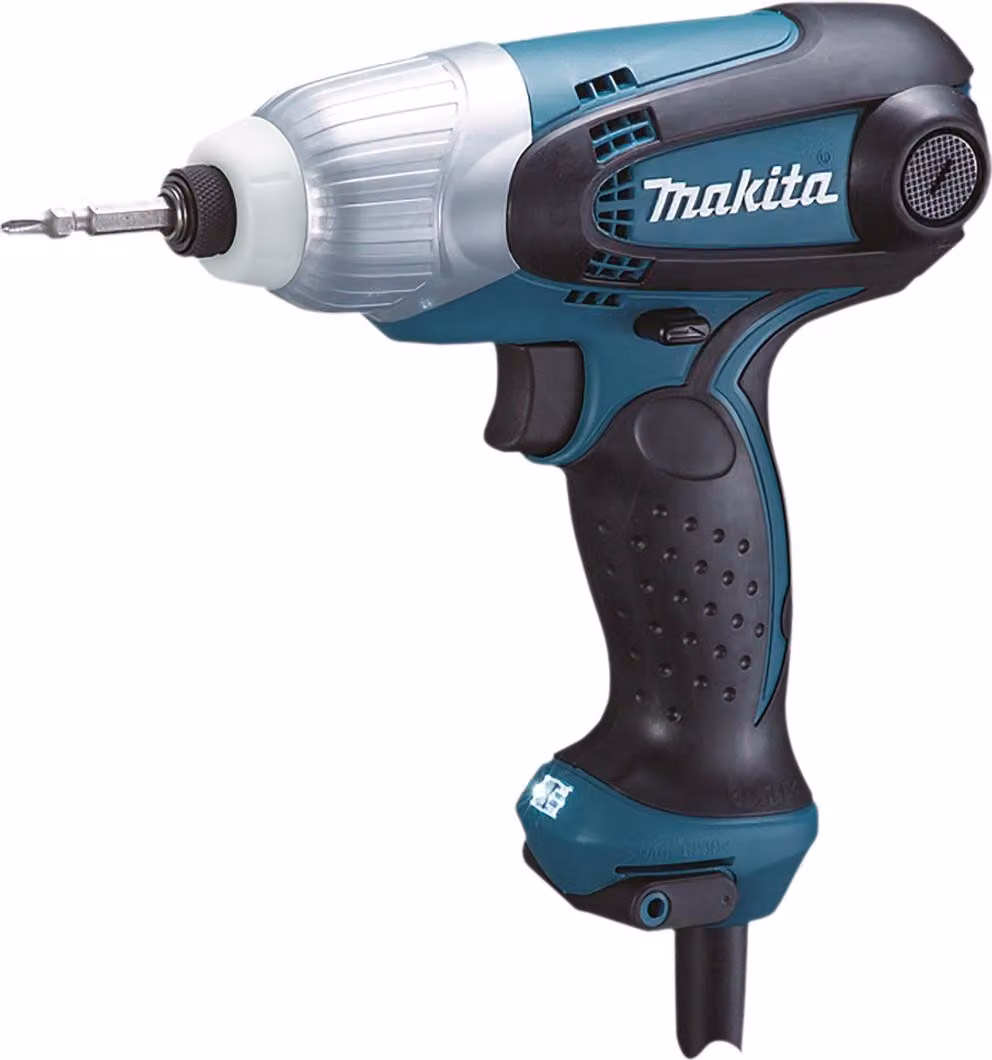 Makita TD0101FJ, avvitatore a impulsi, nero, blu, argento, 3600 giri/min, 100 Nm, 101 dB, 7,5 m/s²