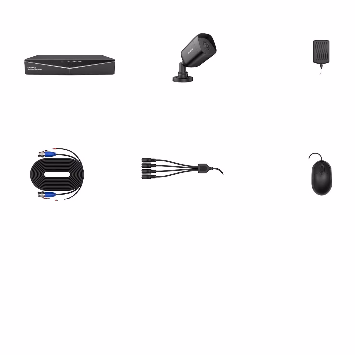Sistema di telecamere di sorveglianza domestica, DVR 1080N, visione notturna, BIANCO, Nessuno